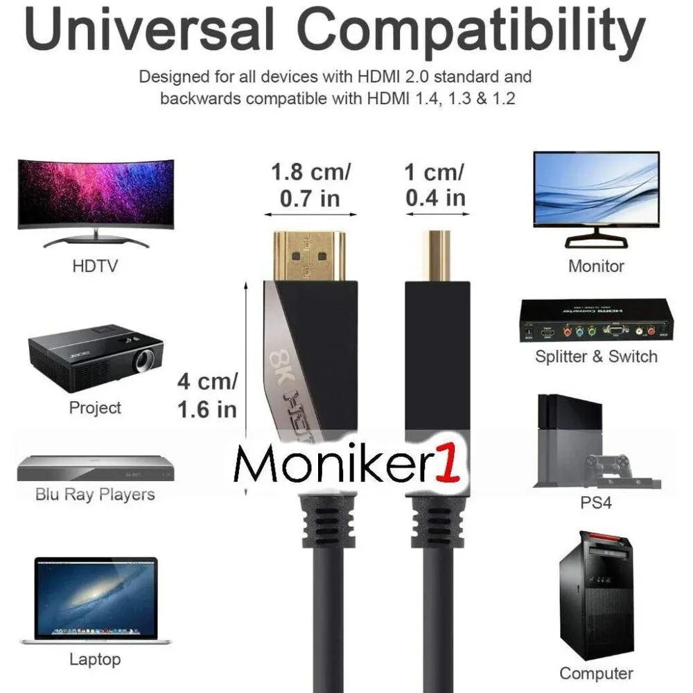 HDMI SUPER 2.1V Bandwidth 48Gbps Ethernet 3D HDCP 2.2 HDR 4K HDMI CABLE